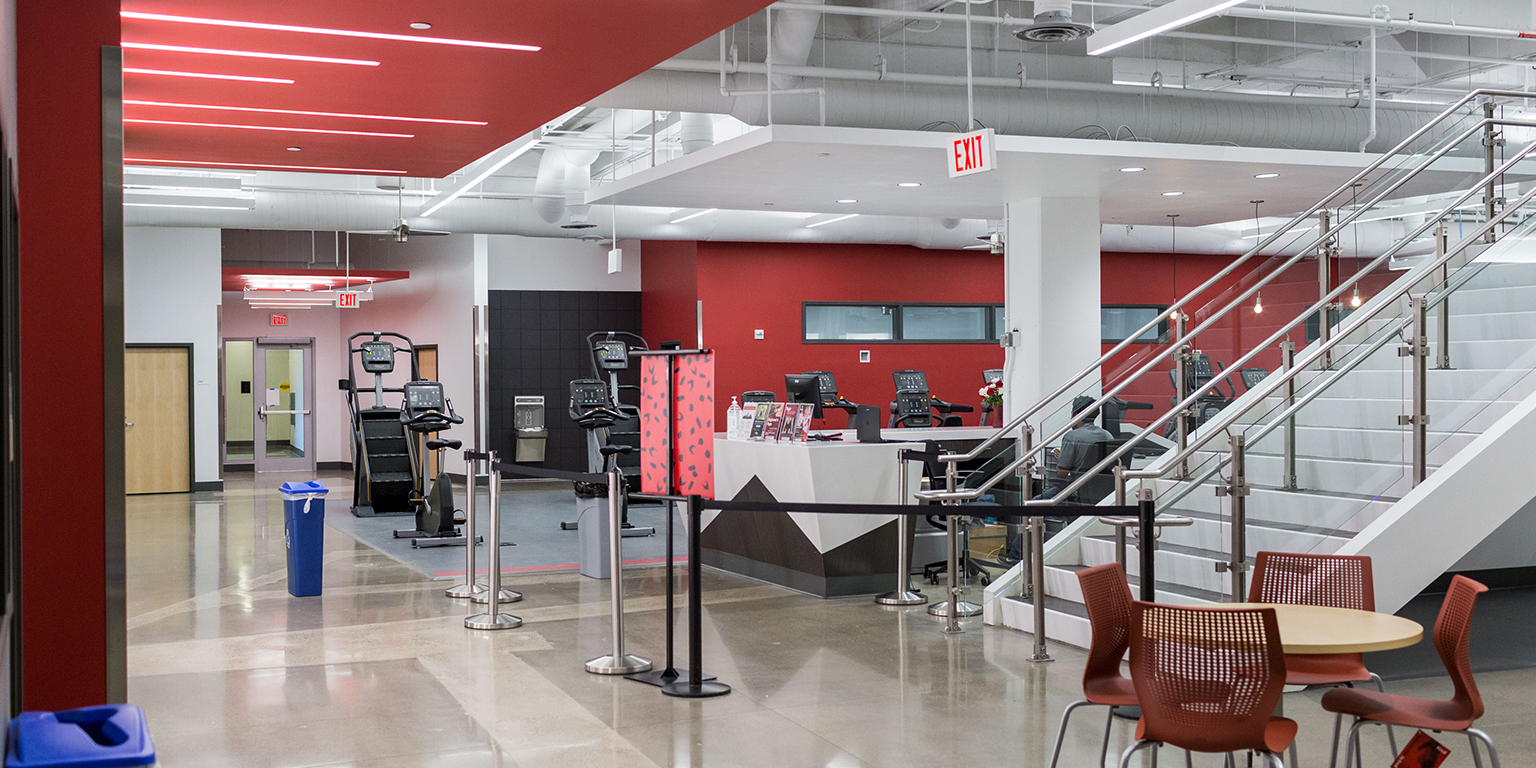 The check in area in the fitness center.